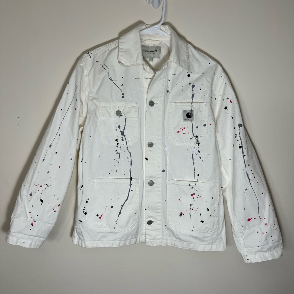 Carhartt WIP White Paint-Splatter Utility Jacket